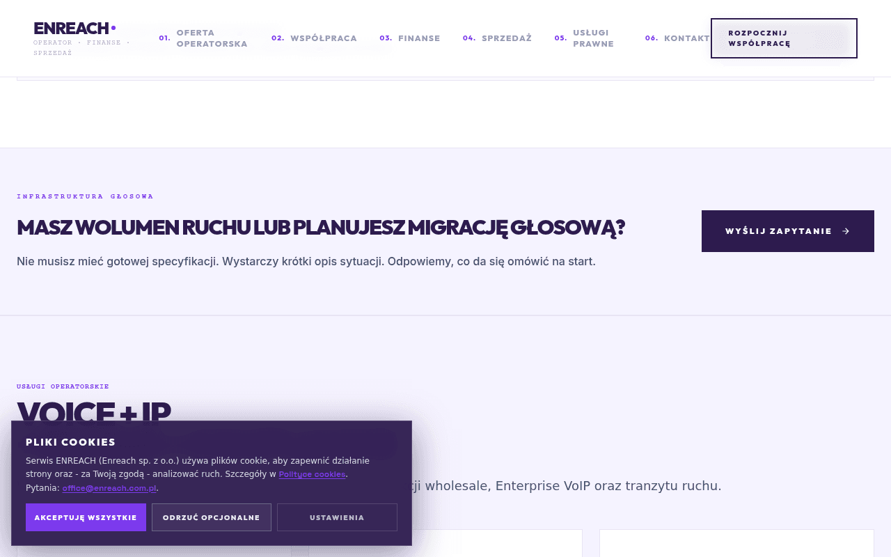 Enreach, kadr strony: dalszy fragment układu